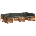 vidaXL Ensemble de canapés d'extérieur 11 pc Naturel et Anthracite