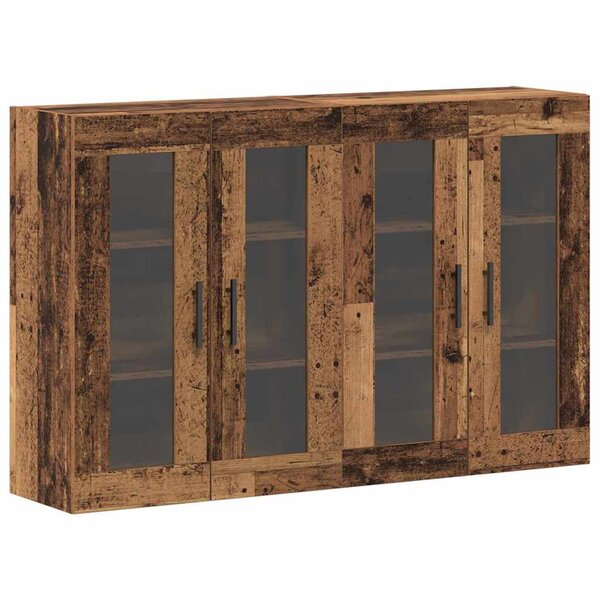 vidaXL Armoires Murailles 2 Pièces Bois ancien 69 5 x 34 x 90 cm