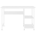 Bureau table poste de travail meuble d'ordinateur informatique étude d'ordinateur 105 x 55 x 72 cm MDF et métal blanc 02_0023709