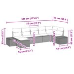 vidaXL Ensemble de canapés de jardin 7 pièces avec coussins en poly rotin beige