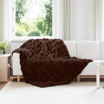 vidaXL Couverture en Fourrure de Lapin Synthétique Camel 150 x 220 cm