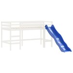 vidaXL Lit mezzanine enfants toboggan blanc 90x200 cm bois pin massif