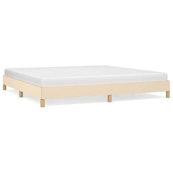 vidaXL Cadre de lit sans matelas crème 200x200 cm tissu