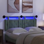 vidaXL Tête de lit suspendue Avec lumière LED Vert Mer Velours