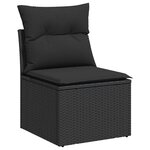 vidaXL Salon de jardin 6 Pièces avec coussins noir résine tressée