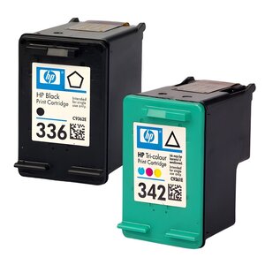 Pack de 2 cartouches d'encre authentiques HP 336/342 Noir et couleurs - programme SECOND