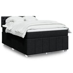 vidaXL Sommier à lattes de lit avec matelas Noir 160x200 cm Tissu