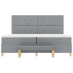 vidaXL Lit Box Spring avec Matelas et Banquette Gris clair 200x200 cm Tissu