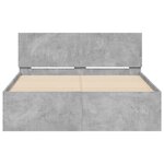 vidaXL Cadre de lit avec tête de lit et LED gris béton 135x190 cm