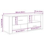 vidaXL Meuble TV Bois Ancien 100 x 35 x 40 cm Bois d'ingénierie