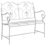vidaXL Banc de jardin Blanc antique 104 x 54 x 93 cm Acier