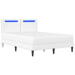 vidaXL Cadre de lit avec bandes LED Blanc 140 x 190 cm Simili cuir