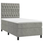 vidaXL Sommier à lattes de lit et matelas et LED Gris clair 80x200 cm