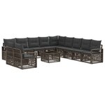vidaXL Ensemble de canapé de jardin 12 Pièces Gris polyrotin