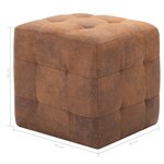 vidaXL 2 Pièces Poufs Marron 30 x 30 x 30 cm Similicuir daim