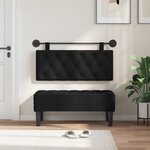vidaXL Tête de lit suspendue Avec lumière LED Noir Tissu