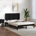 vidaXL Cadre de lit Noir Bois de pin massif 140x190 cm