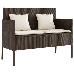 vidaXL Banc de jardin avec coussins marron résine tressée