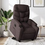 vidaXL Fauteuil inclinable électrique marron foncé tissu