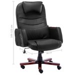 vidaXL Chaise de bureau Noir Similicuir