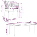 vidaXL Ensemble à manger jardin coussins 7Pièces marron poly rotin verre