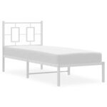 vidaXL Cadre de lit métal sans matelas avec tête de lit blanc 75x190cm