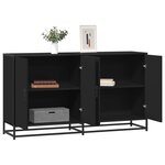 vidaXL Buffet noir 134x35x76 cm bois d’ingénierie