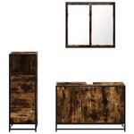 vidaXL Ensemble de meubles de salle de bain 3 Pièces Chêne fumé