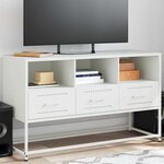 vidaXL Meuble TV blanc 100 5x39x60 5 cm acier