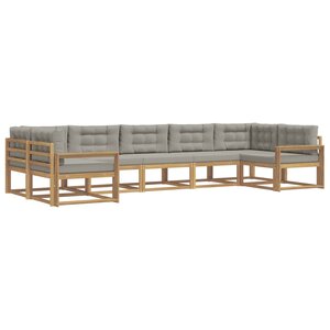 vidaXL Ensemble de canapés d'extérieur 7 pc Blanc et gris clair