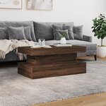 vidaXL Table basse avec lumières LED chêne marron 90x50x40 cm