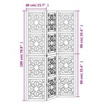 vidaXL Cloison de séparation 3 panneaux marron noir paulownia massif