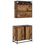 vidaXL Ensemble de mobilier de salle de bain 2 Pièces Bois Ancien