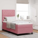vidaXL Lit à ressort LED avec matelas Rose 90 x 200 cm Velours