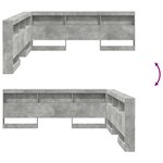 vidaXL Tête de lit de rangement Gris béton 180 cm Bois d'ingénierie