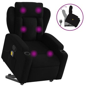 vidaXL Fauteuil de massage inclinable Noir Tissu