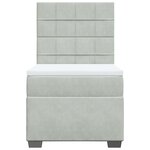 vidaXL Sommier à lattes de lit et matelas Gris clair 100x200cm Velours