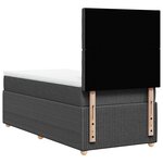 vidaXL Sommier à lattes de lit avec matelas Gris foncé 80x200 cm Tissu