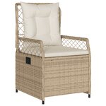 vidaXL Ensemble de jardin 3 pièces Beige en Poly Rattan