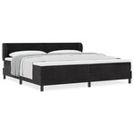 Lit à sommier avec matelas vidaXL Noir 200x200 cm en velours