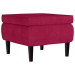 vidaXL Tabouret avec pieds en bois Rouge bordeaux Velours