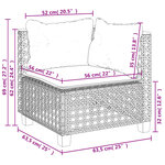 vidaXL Salon de jardin 6 Pièces avec coussins gris résine tressée