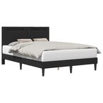vidaXL Cadre de lit avec bandes LED Noir 160 x 200 cm Simili cuir