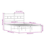vidaXL Cadre de lit en métal sans matelas chêne sonoma 150x200 cm