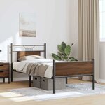vidaXL Cadre de lit sans matelas chêne marron 75x190cm bois ingénierie