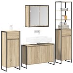 vidaXL Ensemble de mobilier de salle de bain avec tiroir Chêne Sonoma