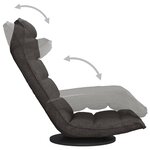 vidaXL Chaise de sol pivotante Gris foncé Tissu