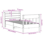 vidaXL Cadre de lit sans matelas cire marron 90x200 cm bois pin massif