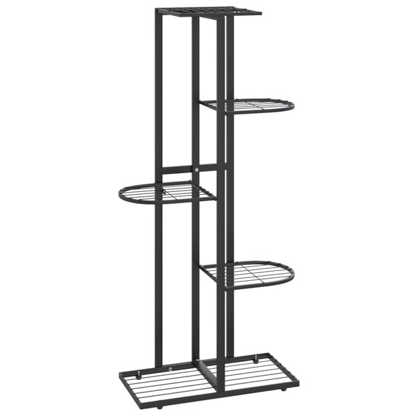 vidaXL Support pour plantes 5 niveaux 43x22x98 cm Noir Métal