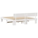 vidaXL Cadre de lit avec tête de lit Blanc 200 x 200 cm Pin massif